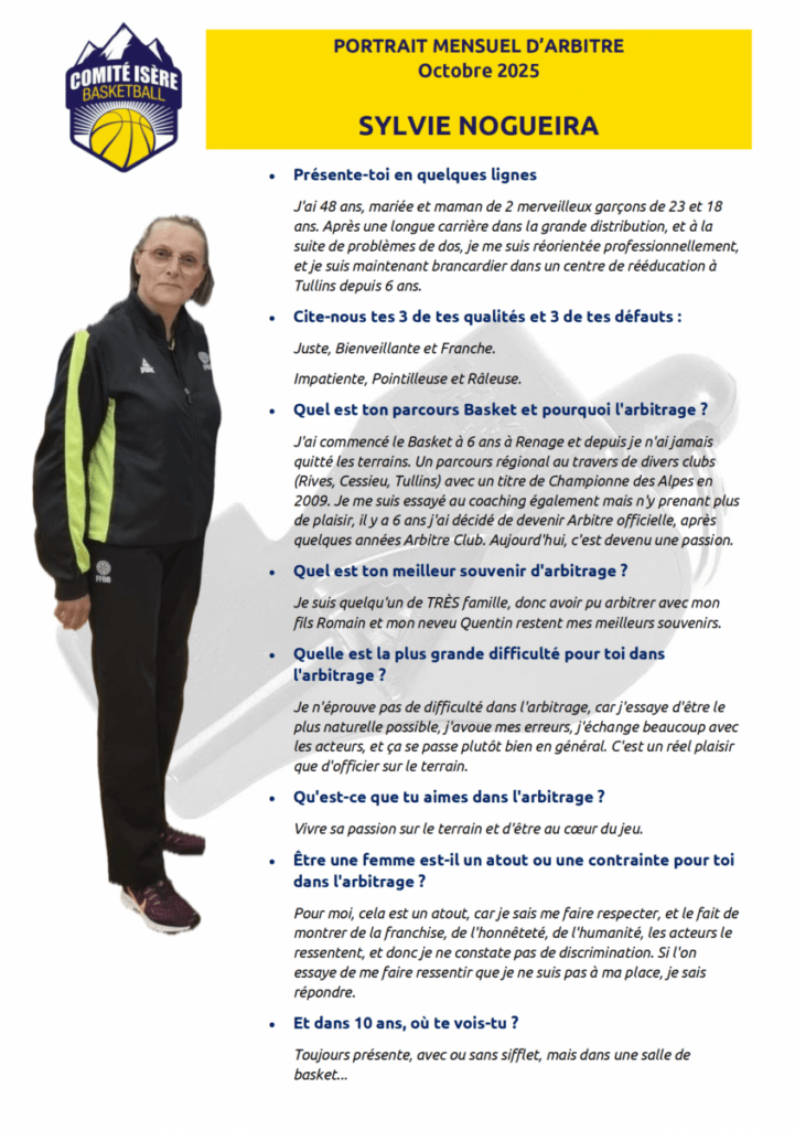 Portrait d'arbitre : Sylvie Nogueira